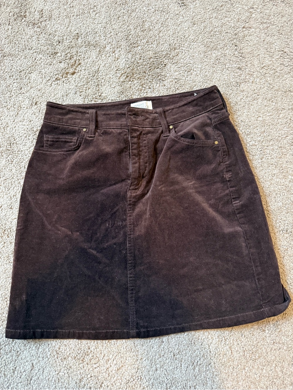 Market & Spruce Corduroy Mini Skirt in Dark Brown